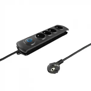 Qoltec 4 gniazda 2.5m czarna
