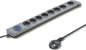 Qoltec 8 gniazd 1.8m szara