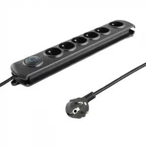 Qoltec 6 gniazd 3.0m czarna