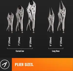 VonHaus 5 Piece Locking Pliers Set