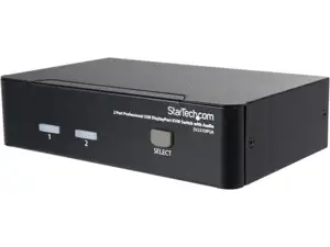 StarTech.com 2 Port DisplayPort KVM Switch - 2560x1600 @60Hz - Dual Port DP USB, Keyboard, Video, Mouse Switch Box w/ Audio for Computers and Monitors (SV231DPUA) - KVM / audio switch - 2 ports