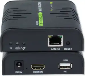 Techly 028214 KVM Extender HDMI+USB po skrętce Cat5e/Cat6, do 120m