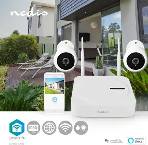 Nadzorna IP kamera set NEDIS SLNVR201CWT, 2x kamera, SmartLife, FHD 1080p, IP65, noćni vid, bijela