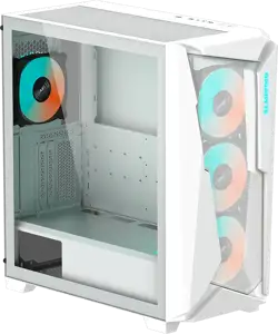 GIGABYTE C301 GLASS Midi Tower, E-ATX, USB 3.1 Gen2 Type-C x1, USB 3.0 x2, Audio In & Out, LED Switch, 4x 120mm ARGB fans, Tempered Glass, White