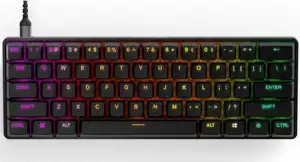 SteelSeries I Apex Pro Mini US I Gaming Keyboard I Mechanical / OmniPoint 2.0 adjustable switches / 11x quicker response and 10x swifter actuation / Per-key sensitivity customisation (0.2mm to 3.8mm) 
