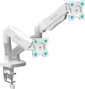 ONKRON Dual Monitor Desk Mount Stand for 13 to 32-Inch LCD LED Monitors up to 8 kg, White