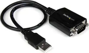 StarTech.com 1 ft USB to RS232 Serial DB9 Adapter Cable with COM Retention - serial adapter - USB - RS-232