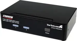 StarTech.com 2 Port USB HDMI KVM Switch with Audio and USB 2.0 Hub - 1080p (1920 x 1200), Hotkey Support - Dual Port Keyboard Video Monitor Switch (SV231HDMIUA) - KVM / audio / USB switch - 2 ports