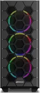 Sharkoon RGB HEX Midi Tower ATX kućište bez napajanja, prozirna bočna stranica, prednji/stražnji/gornji ventilatori 6×120mm, crno