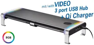 Transmedia Hyper Gaming Monitor Rack, Qi charger