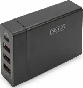 72W USB Netzteil 4-Port 1xUSB-C 3xUSB-A Digitus Black