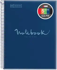 Kolegij blok Miquelrius A4 90g 120L spiralni crte emotions PP mornarsko plavi 48566