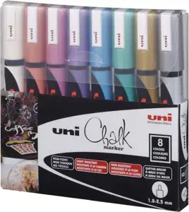 Marker Uni pwe-5m kreda metallic 8/1 pak