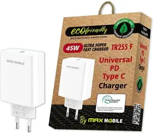 MAXMOBILE KUĆNI PUNJAČ PD SUPER FAST CHARGE TYPE C TR-255 F 45W, GRS, ECO