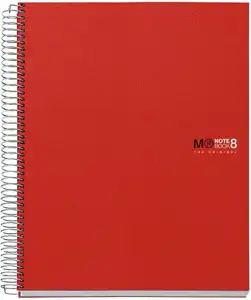 Kolegij blok Miquelrius A5 70g 200L spiralni crte basic PP crveni 43003