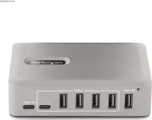StarTech.com 10-Port USB-C Hub, 8x USB-A + 2x USB-C, Self-Powered w/ 65W Power Supply, USB 3.1 10Gbps Hub w/ BC1.2 Charging, Desktop/Laptop USB Hub with 3ft Locking USB-IF Certified Cable - USB Expans