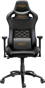 CANYON Nightfall G?-7 Gaming chair, PU leather, Cold molded foam, Metal Frame, Top gun mechanism, 90-160 dgree, 3D armrest, Class 4 gas lift, metal base ,60mm Nylon Castor, black and orange stitching