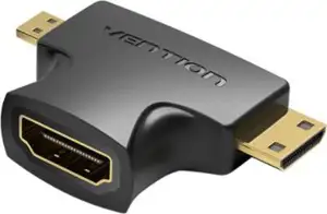 Vention 2 in 1 Mini HDMI and Micro HDMI Male to HDMI Female Adapter Black