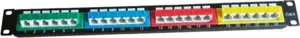 NaviaTec CAT6 Unshielded Colorful Patch Panel 45 Degree with Back Bar, 1U