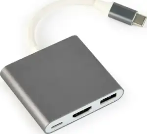 Gembird USB type-C multi-adapter, Space Grey