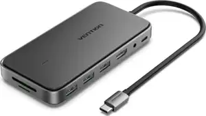 Vention USB-C to HDMI USB 3.1 Gen 2-A x2 USB 2.0 M.2 NGFF SD TF PD DC 3.5mm SSD Enclosure Docking Station 0,15m