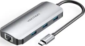 Vention USB-C to HDMI USB 3.0x3 RJ45 PD Docking Station 0,15m