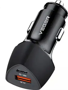 VEGER car charger CC50 USB+USB-C PD, QC3.0 38W
