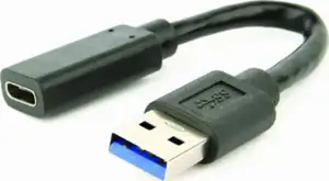 Gembird USB 3.1 AM to Type-C female adapter cable, 10 cm, black
