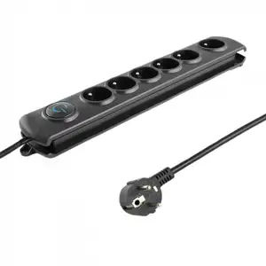 Qoltec 6 sockets 1.8m black