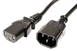 Kabel za napajanje, IEC320 C13 Ž ravni -> C14 M ravni 3,0 m, crni