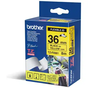 Brother Flexitape TZe-FX661 - 36 mm x 8 m - Black on Yellow