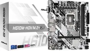 ASRock MB H610M-HDV/M.2+, S.1700, DDR5/5600MHz, PCIe 4.0, G-LAN, VGA/DP/HDMI, mATX