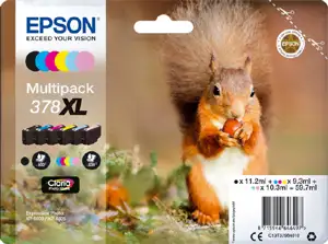 TIN Epson Tinte 378XL C13T37984010 Multipack (BKMCY/Hellmagenta/Hellcyan) 6er bis zu 830 Seiten