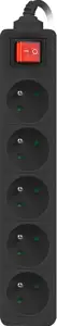Lanberg 5 sockets PL 1.5m black with switch