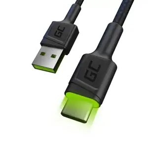 KAB USB > USB-C (ST - ST) 2m Green Cell Backlight Green LED Black