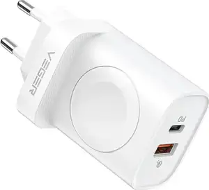 VEGER W002E multifunctional wall charger 3 in 1, PD 20W, white.