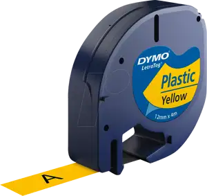 DYMO LetraTag-Band, plastična 12mm x 4m crna->gelb