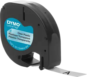 DYMO LetraTag-Band, plastika 12mm x 4m crna->prozirna