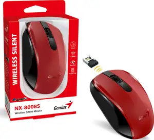 Genius NX-8008S, bežični miš, silent, crvena/crna