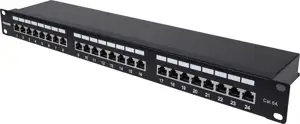 INTELLINET 24-Port Cat6a Patch Panel FTP 1U gray