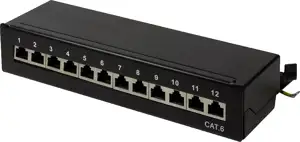 Patch Panel Desktop/Wall Cat.6 STP 12 Ports, Black