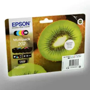 TIN Epson Tinte 202 C13T02E74010 5er Multipack (BKMCY/Schwarz Foto) bis zu 300 Seiten