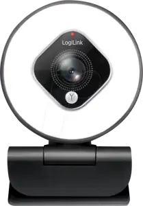 Logilink Webcam FHD 76° Dual-Mikro Autof. Ringlicht Stativ