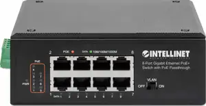 INTELLINET 8-Port PoE+ Gigabit Switch mit PoE-Passthrough