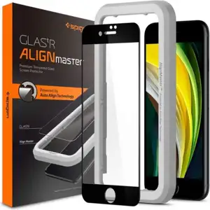 Spigen AlignMaster FC, zaštitno staklo za ekran telefona + okvir za instalaciju - iPhone SE (2022/2020)/8/7 (AGL01294)