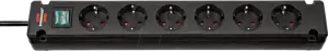 Bremounta Extension Socket 6-way black 3m H05VV-F 3G1.5