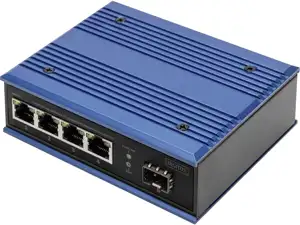 DIGITUS Industrial Ethernet Switch - 5 Ports - 4x Base-Tx (10/100/1000) - 1x Base-Fx (1000) SFP - PoE