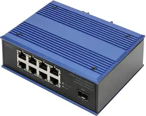 DIGITUS Industrial Ethernet Switch - 9 Ports - 8x Base-Tx (10/100/1000) - 1x Base-Sx (1000) SFP - PoE