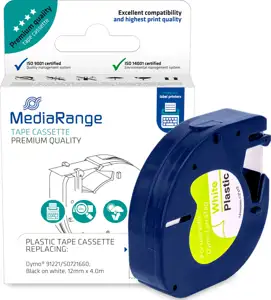 MediaRange Schriftbandka. Dymo 12mmx4m laminiert sw/weiß