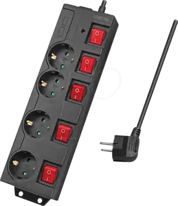 LogiLink 4 utičnice 1,5m crne